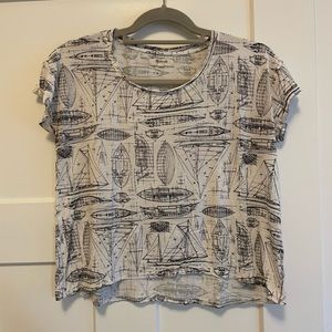 Madewell Boat Blueprint Cropped T